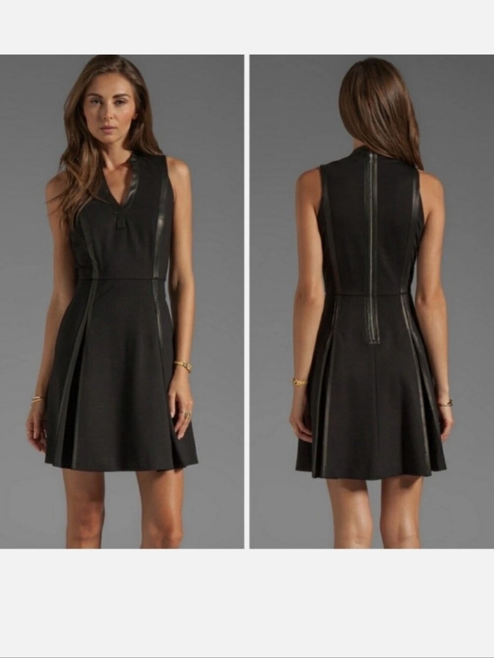 Rebecca Taylor Dress Fit And Flare Lamb Leather Lining Size 2